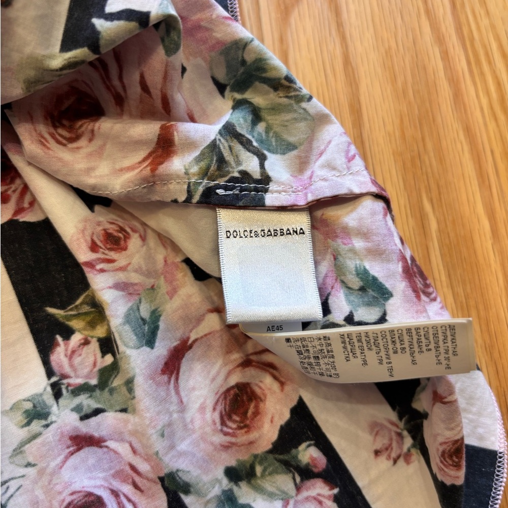 Dolce & Gabbana Black and Pink Floral Kids Dress - Picture 6 of 6